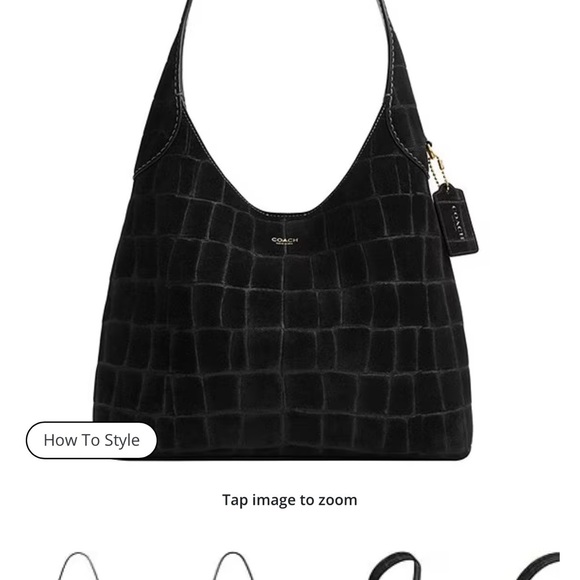 Coach Handbags - Coach Black Croc-Embossed Hobo Bag Brooklyn 28